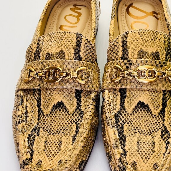 Sam Edelman Lucca Snake Print Leather Bit Loafers Size 9M Python Pattern - Picture 8 of 15